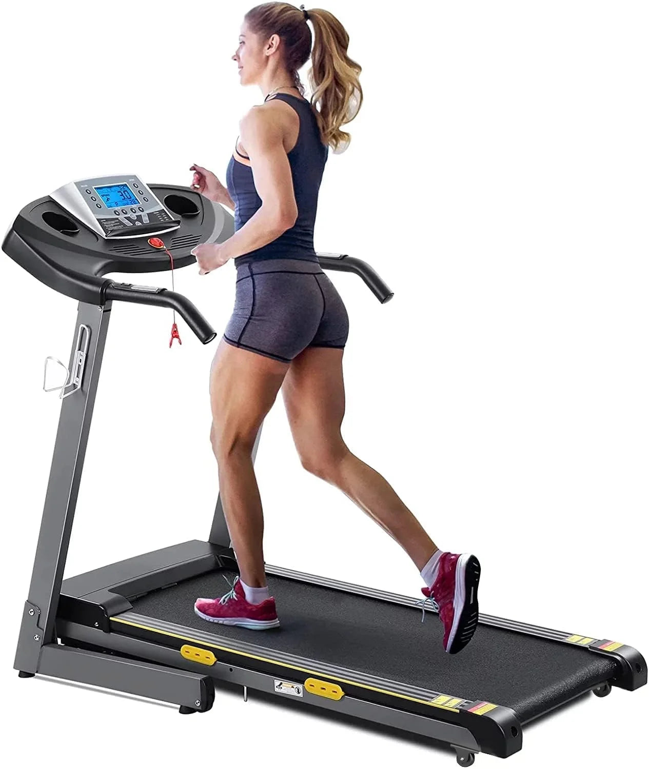 Folding Electric Treadmill with 12-Level Automatic Incline, 2.5 HP Motor, 8.5 MPH Speed, and 15 Preset Training Programs for Home Use