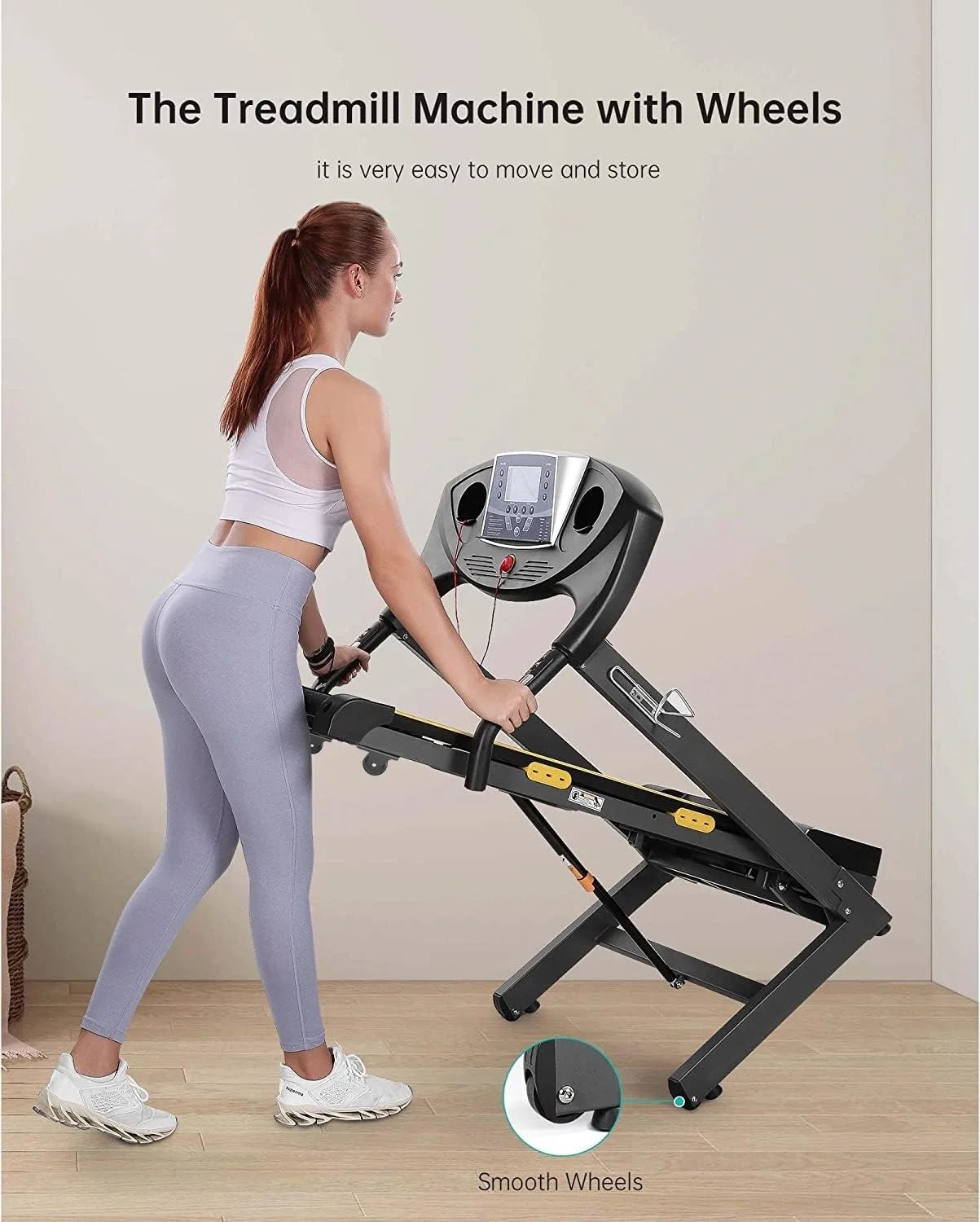 Folding Electric Treadmill with 12-Level Automatic Incline, 2.5 HP Motor, 8.5 MPH Speed, and 15 Preset Training Programs for Home Use
