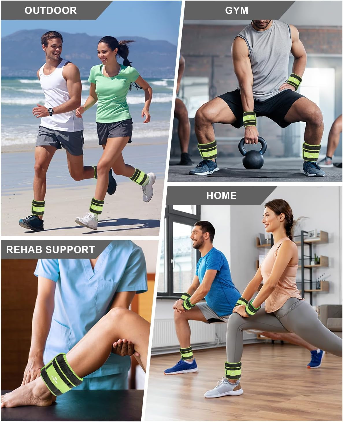 Adjustable Ankle Weights with Removable Weights (1-20 lbs) for Jogging, Gymnastics, Aerobics, and Physical Therapy