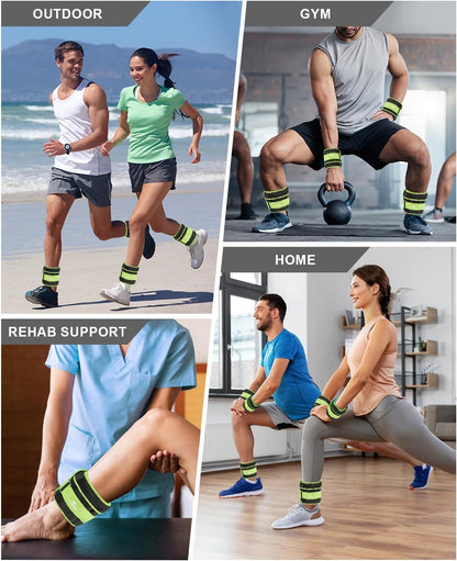 Adjustable Ankle Weights with Removable Weights (1-20 lbs) for Jogging, Gymnastics, Aerobics, and Physical Therapy