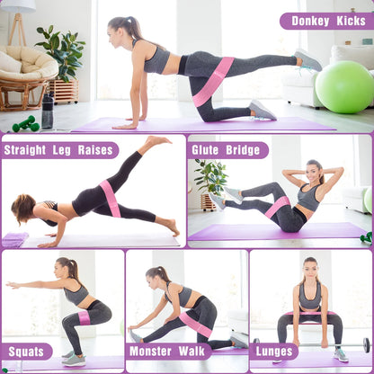 Professional Resistance Bands for Leg and Glute Workouts - Non-Slip Elastic Booty Bands with 3 Resistance Levels for Women's Fitness and Squat Training