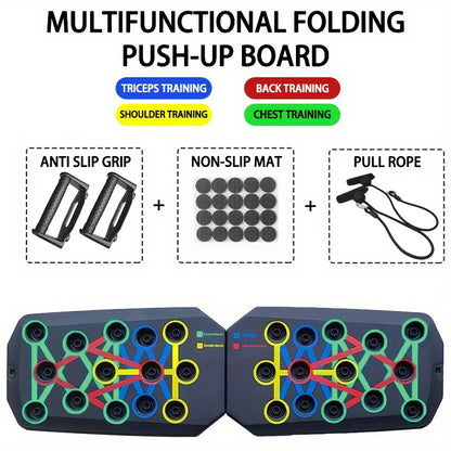 Multifunctional Portable Push-Up Board Set with Handles for Comprehensive Chest, Abdomen, Arms, and Back Training