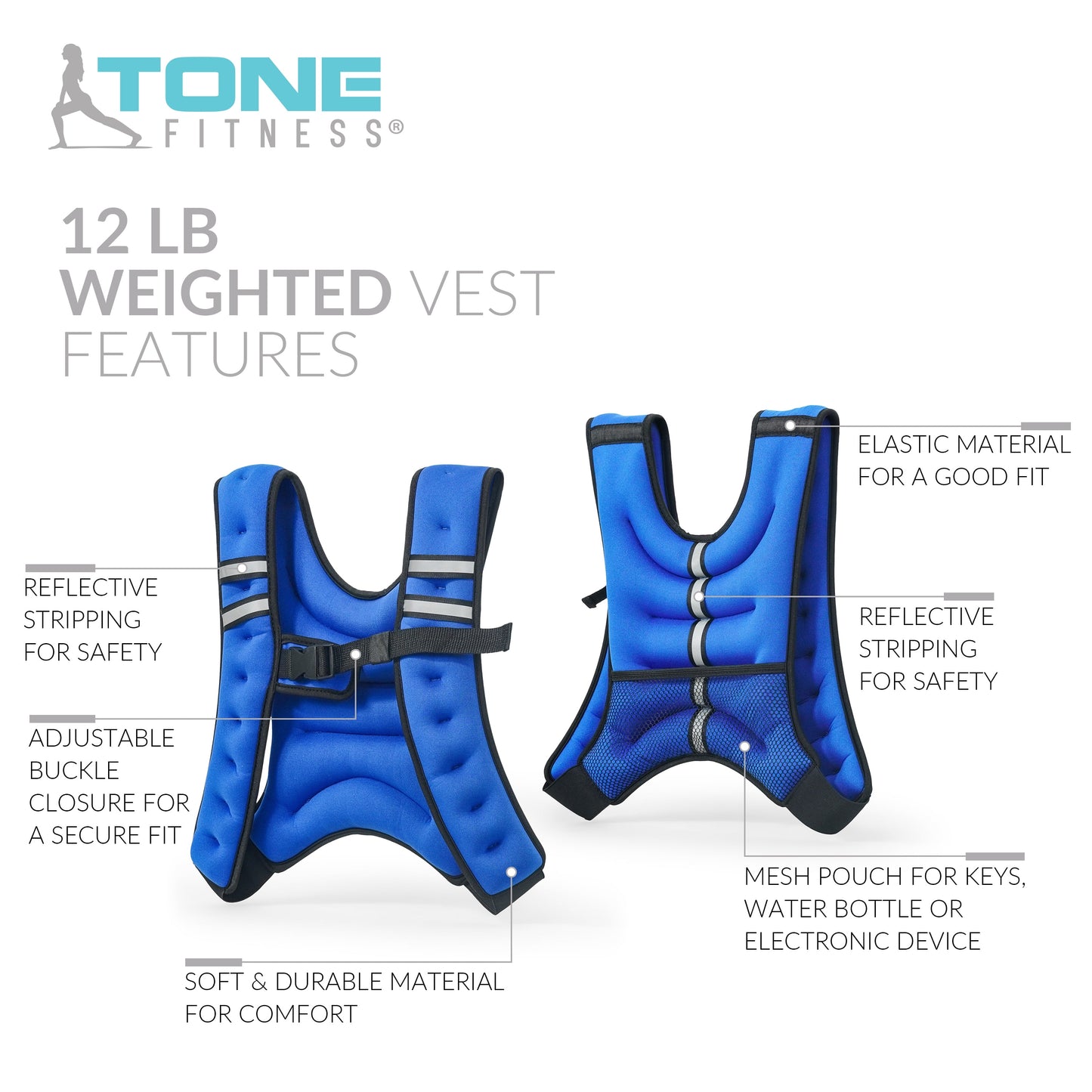 12-Pound Neoprene Weighted Vest in Blue