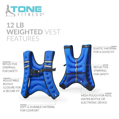 12-Pound Neoprene Weighted Vest in Blue
