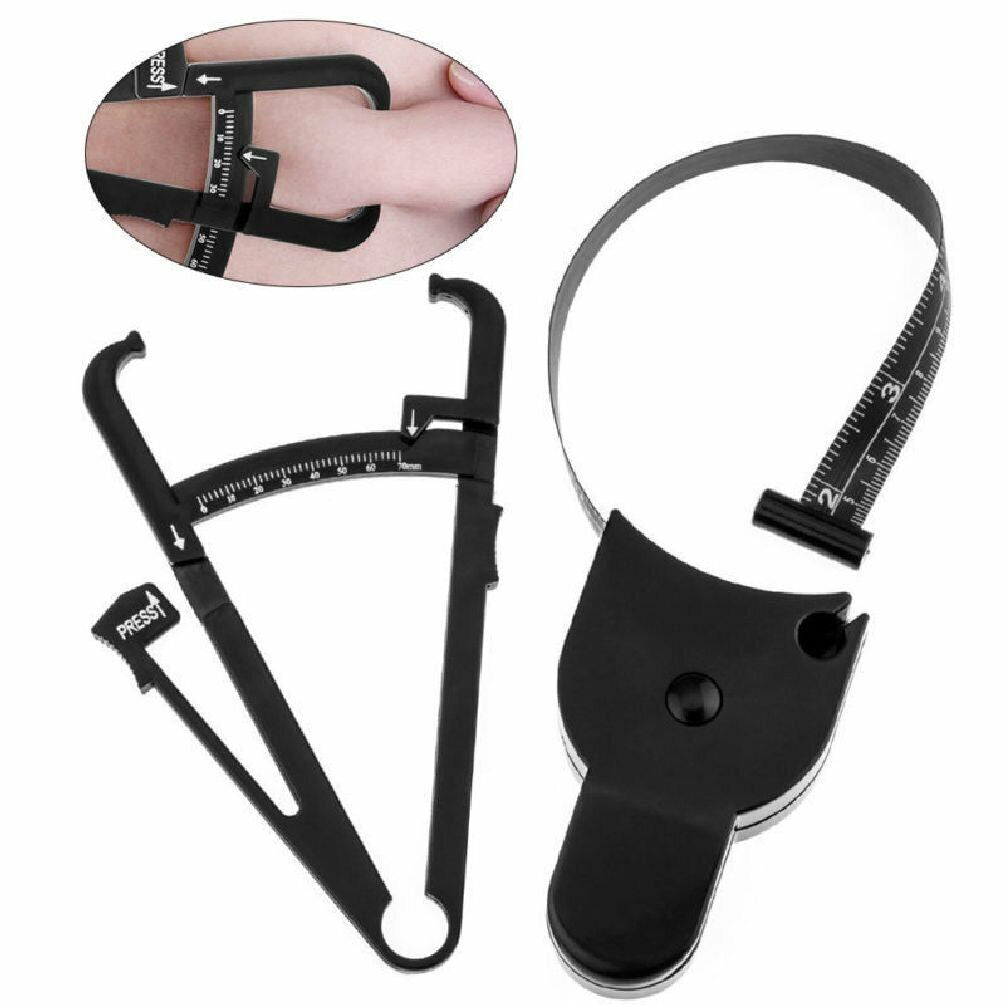 2-Pack Body Fat Caliper and Measuring Tape Set for BMI and Fitness Assessment