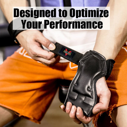 Cowhide Weight Lifting Gloves with Wrist Straps for Dumbbell and Barbell Training - Professional Fitness Equipment for Powerlifting and Strength Training